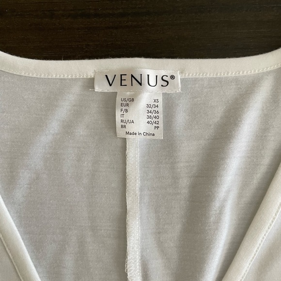 Venus White Lace Up Front Tank Top - Picture 2 of 3